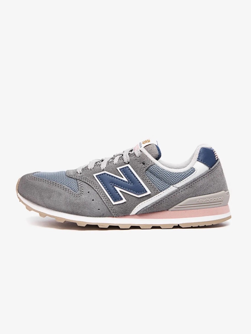 New Balance 996 sneakers in a grey, blue, and pink colorway size 6.5